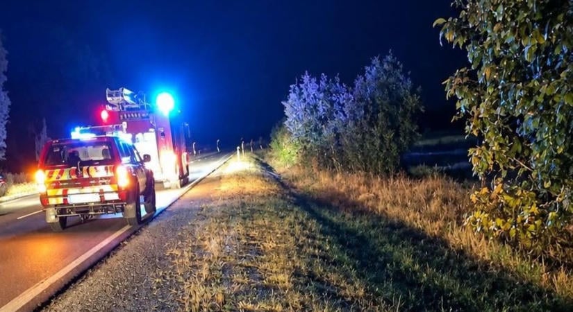 Lángok csaptak fel Hortnál, a benzinkút közelében