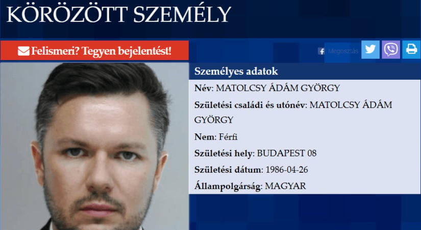 A ferihegyi reptéren keresik a hatóságok Matolcsy Ádámot, aki időközben nemzetközi bűnözők radarjára is felkerülhetett
