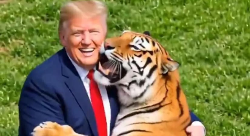 Donald Trump újabb AI-videója kiverte a biztosítékot, a halálos tigristámadásról posztolt