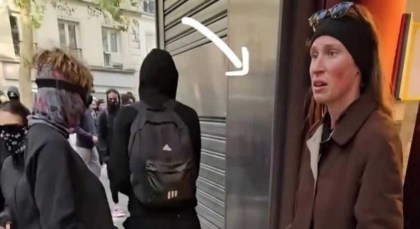 Tényellenőrzés: Ez egy francia „libsi nő”, aki a butikját védi a rendbontóktól?
