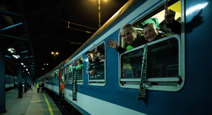 Elindultak a Fradi-drukkerek Leverkusenbe (KÉPEK)