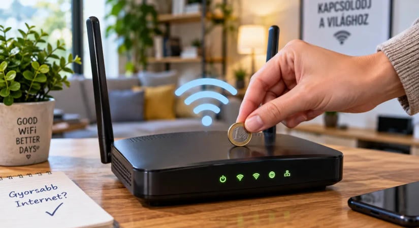 A spanyolok érmét tesznek a Wi-Fi-router tetejére, hogy gyorsabb legyen az internet – de működik ez a furcsa trükk?
