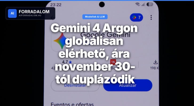 Gemini 4 Argon globálisan elérhető, ára november 30-tól duplázódik