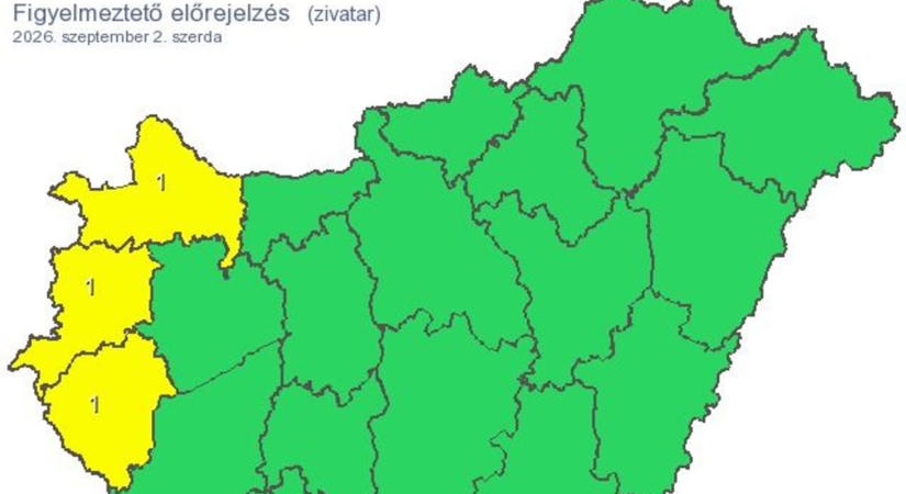 Az ország nagy része zöld, de Zala citromsárga lett: kiadták a riasztást zivatarokra!