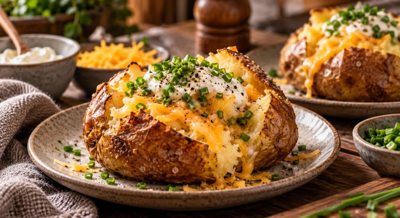 Jacket potato: így készül a tökéletes, kívül ropogós, belül krémes töltött sült krumpli