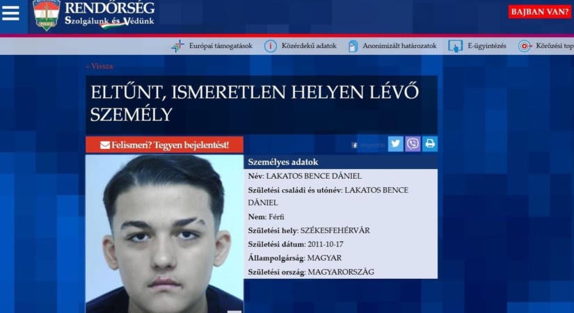 Dráma Fejérben: eltűnt tinit keresnek – kérik a lakosság segítségét!