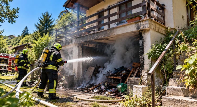 Lángokba borult egy családi ház Pécsen, időben odaértek a tűzoltók