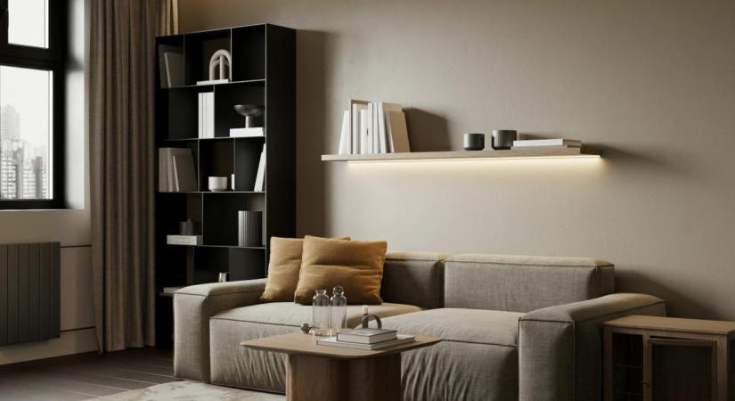 Modern terek, sötétebb színtónusokkal 50 m²‑en: teljes felújítást követően újul meg ez a panellakás