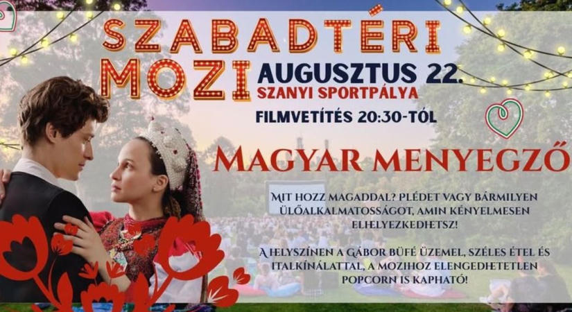 A Magyar menyegző című filmet vetítik Szanyban, a szabadtéri moziban