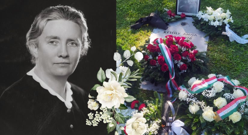 Kéthly Anna sírjánál