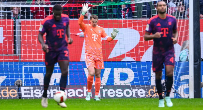 Neuer hatalmas hibája után került hátrányba a Bayern München Augsburgban – videó