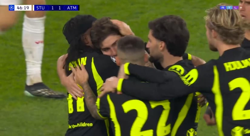 Álvarez válaszolt, majd jött a piros lap: Így is pontot mentett az Atlético Stuttgartban