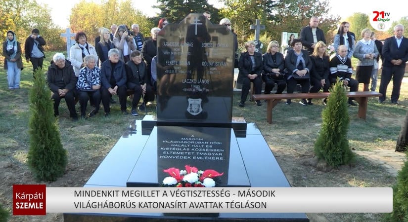 Mindenkit megillet a végtisztesség – második világháborús katonasírt avattak Tégláson (videó)