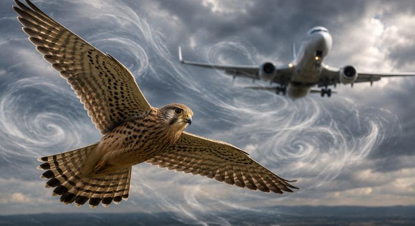 Egy apró sólyom tud valamit a turbulenciáról, amit a repülőgépek még csak tanulnak
