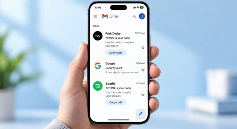 Kódmásoló funkciót kapott a Gmail a többfaktoros bejelentkezéshez