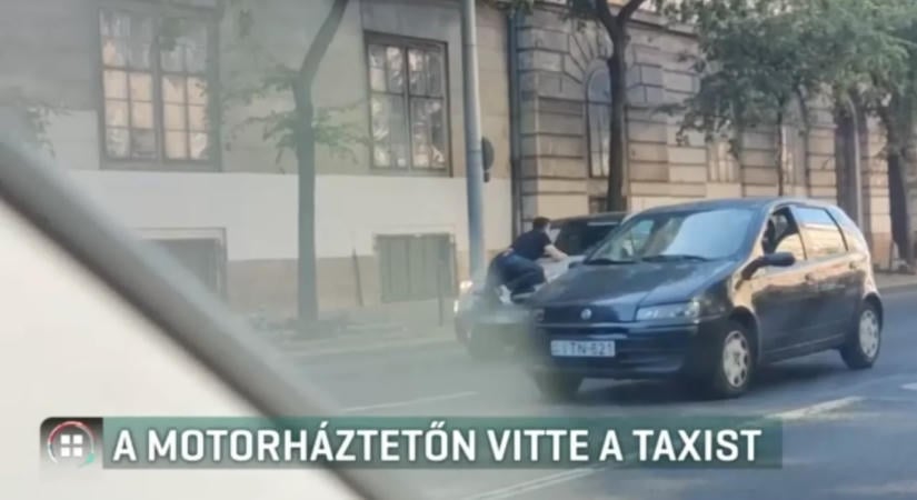Motorháztetőn egy férfi az Üllői úton egy koccanás után – videóval