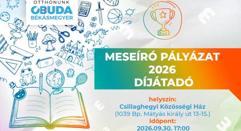 Szeptember 30-án igazi családi délutánon adják át a 2026-os Meseíró pályázat díjait