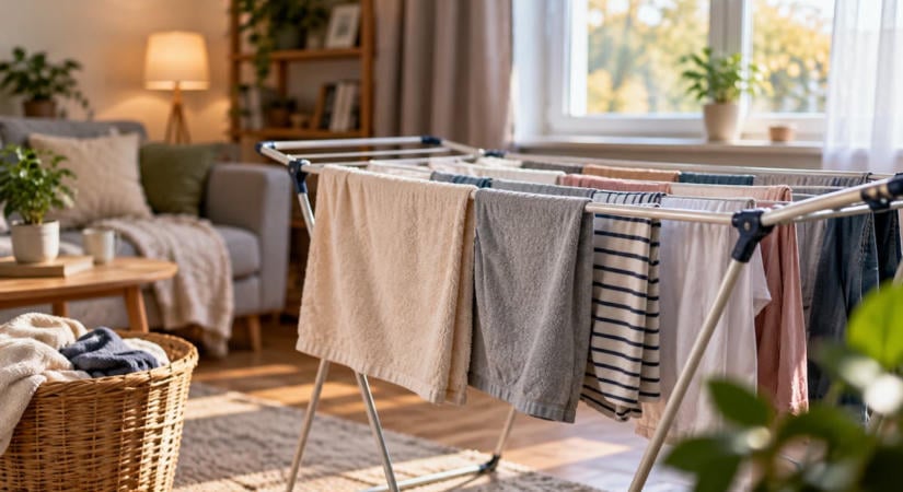 Leteszteltük: melyik módszerrel szárad meg leggyorsabban a ruha a lakásban?