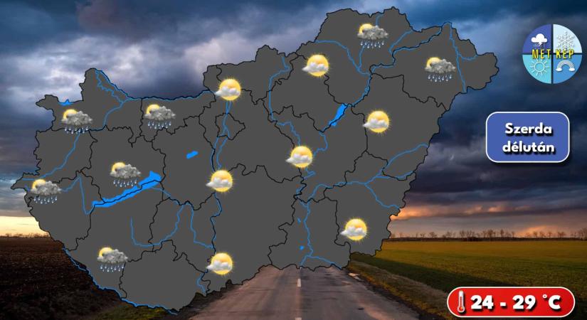 Hidegfront alakítja szerdai időjárást, záporeső, esetleg zivatar is kialakulhat