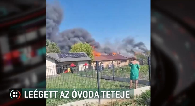 Teljesen leégett Borsodban a hejőpapi óvoda tetőszerkezete, a lángok a szomszéd udvarban csaptak fel