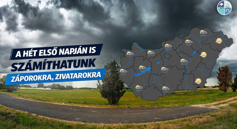 A hét első napján is számíthatunk záporokra, esetleg zivatarokra