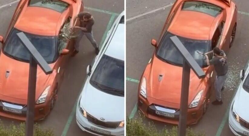 Fejszével esett neki a Nissan GT-R-nek, majd egyszerűen elhajtott
