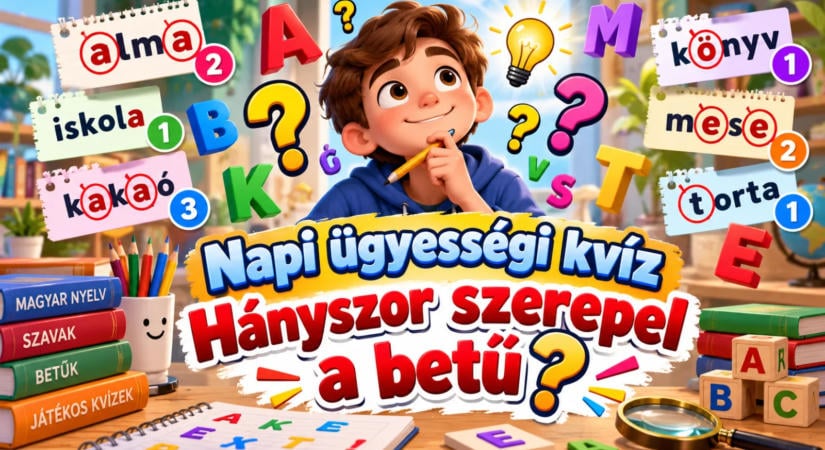 Napi ügyességi kvíz: Hányszor szerepel a betű?