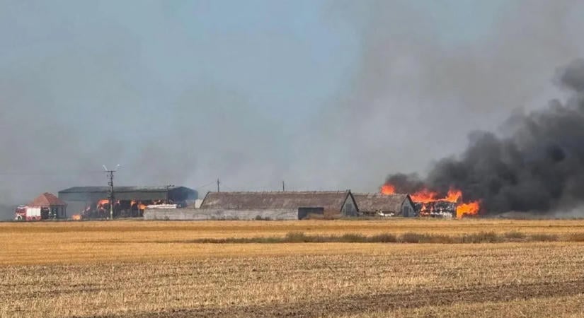Tűz ütött ki a 35-ös főútnál: teljesen leégett két melléképület