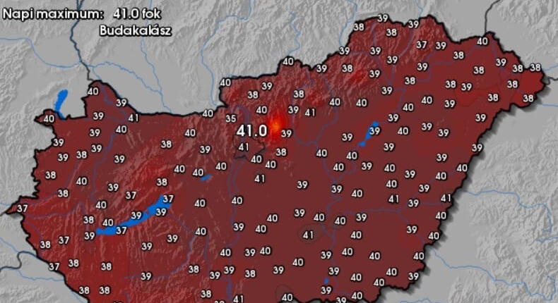 Szerdán 41 fokot mértek Budakalászon, ez egyelőre napi maximum-hőmérséklet