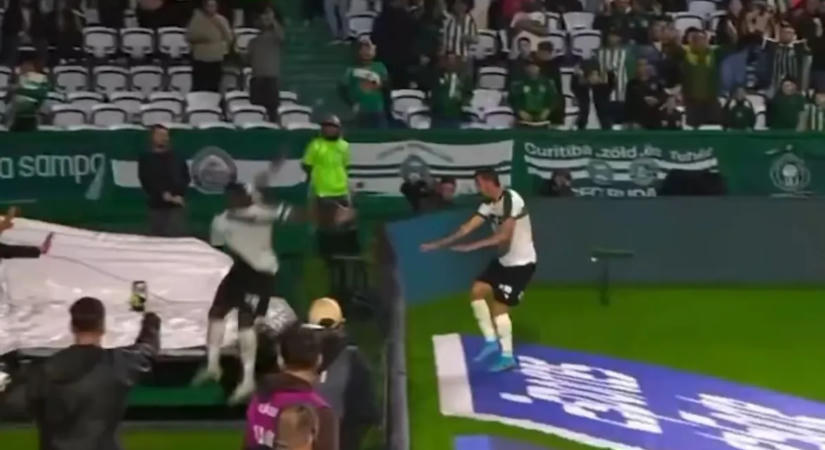 Videó: azt hitte gólt lőtt, majd ünneplés közben beleesett az alagútba a brazil játékos