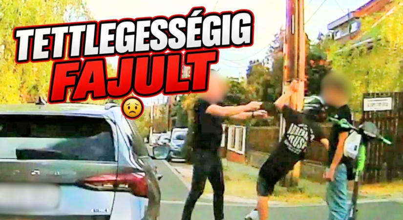 Tettlegességig fajult: ketten mentek egy rolleren, de elsőbbségük volt – kiakadt a skodás