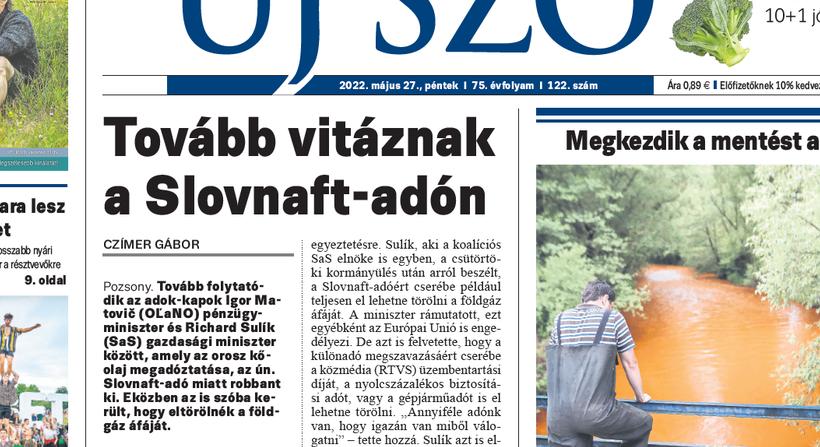Miről ír a pénteki Új Szó?