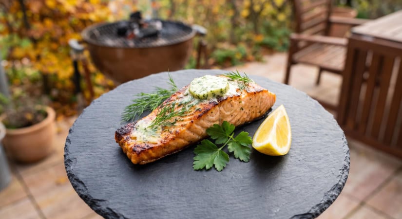 Fűszervajas grillezett lazacfilé