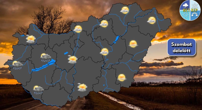 Dunántúlon eleinte lehet még kisebb csapadék, majd csökken a felhőzet