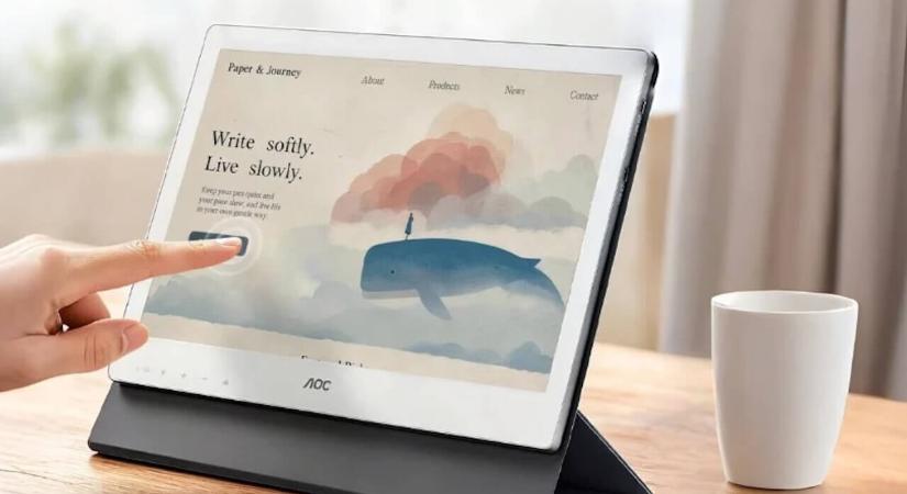 13,3 hüvelykes hordozható E-Ink monitort hozott az AOC – Színes kijelző és 3K-s felbontás jellemzi