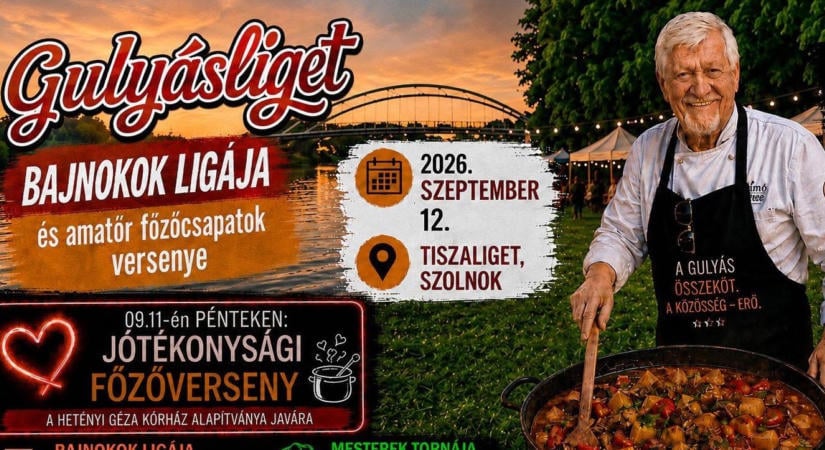 Két napon át a gulyásé lesz a főszerep Szolnokon – érkezik a Gulyásliget