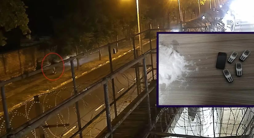 Sóval teli zacskóban dobtak be 5 mobiltelefont és SIM-kártyákat a Kozma utcai börtönbe – videó