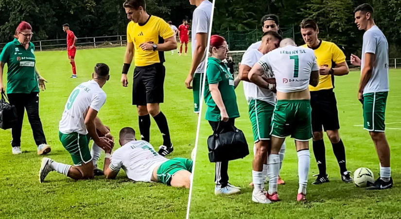 Meccs közben rakta helyre csapattársa kificamodott ujját a Lébény játékosa – videó
