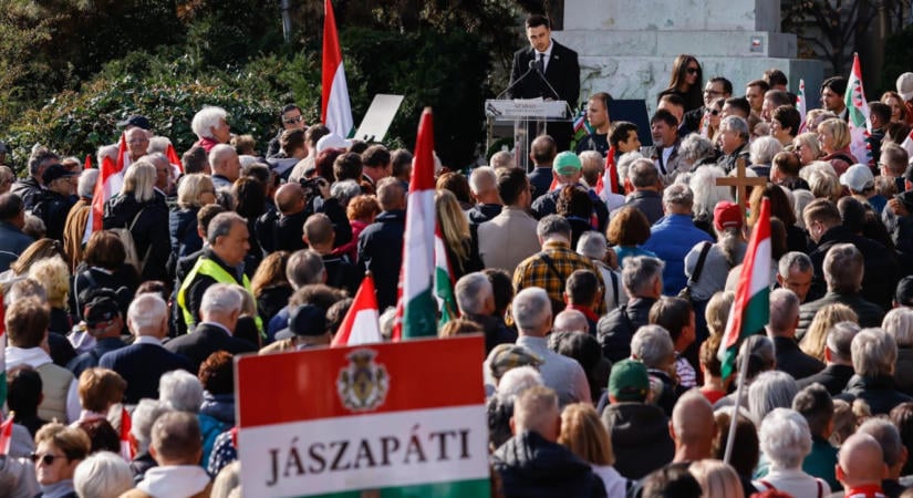 Hankó Balázs felesége közvetített férje üzenetét a Fidesz ötvenhatos rendezvényén