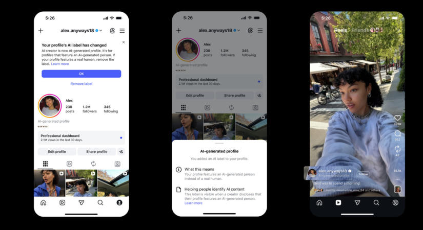 A Meta kötelező címkét vezet be az AI-influenszereknek az Instagramon