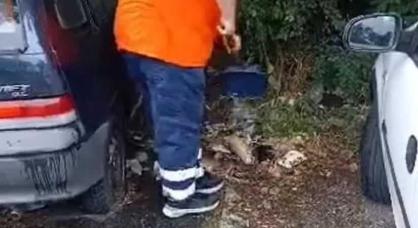 Újabb hajléktalanfészket számolt fel a VKSZ Veszprém belvárosában videó