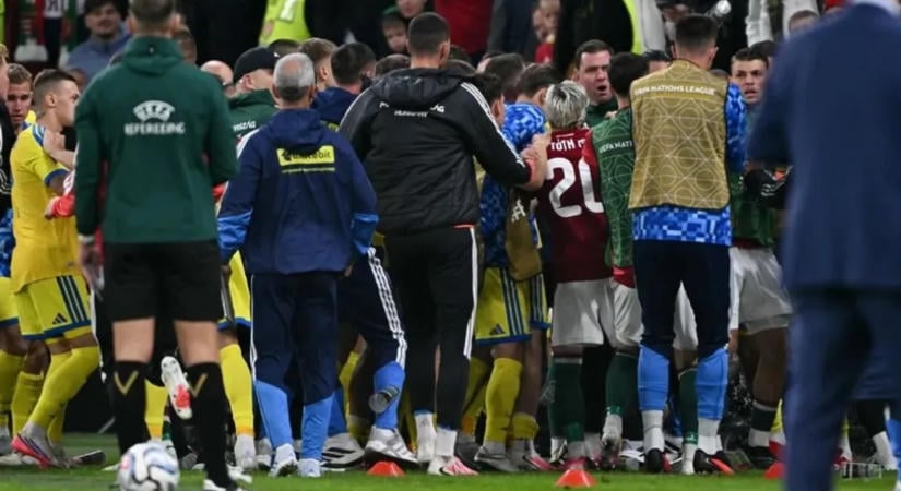 Balhé a magyar–ukrán meccsen: mentős is érintett volt a dulakodásban