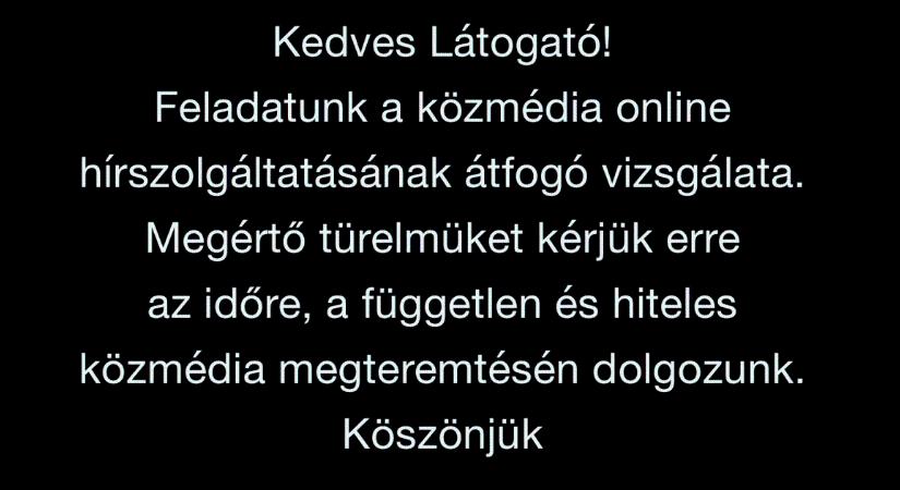 Új felirat jelent meg a Hírado.hu honlapján