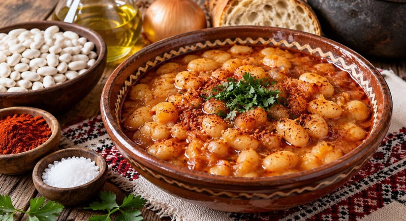 Lakodalmi „sűrű bab” Peruscsicából, a bolgár falusi recept eredeti arányokkal