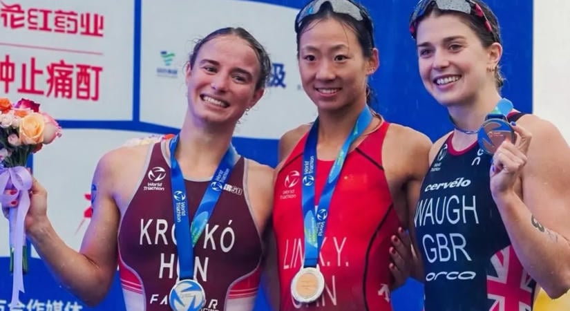 Kropkó Márta Edmonton után Pekingben is ezüstérmes a triatlon-világkupában
