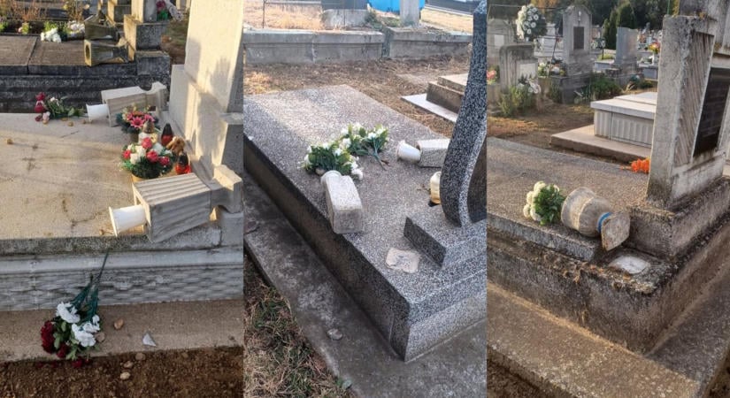 Szörnyű sírgyalázás történt a hajdú-bihari temetőben! Sírköveket rongáltak, majd tüzet gyújtottak