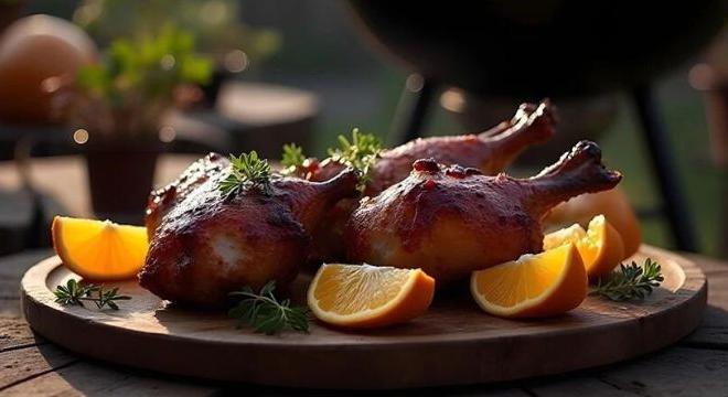 Kacsacomb narancsos-hoisin mártással lassú sütéssel