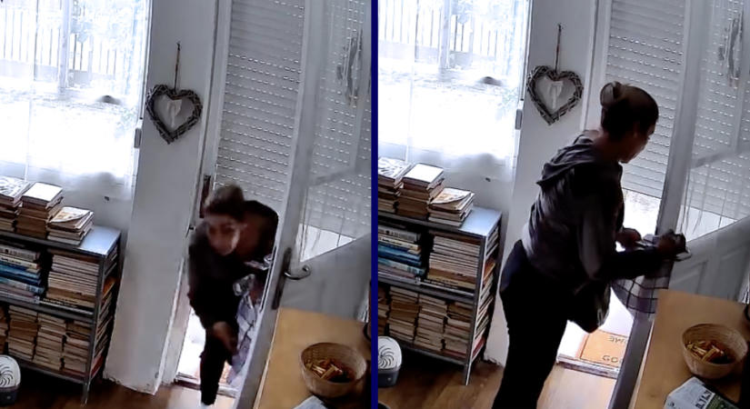 Besurranó tolvajról készült videó Biatorbágyon – a nő észrevétlenül jutott be a redőny alatt a házba, de a kamera mindent látott