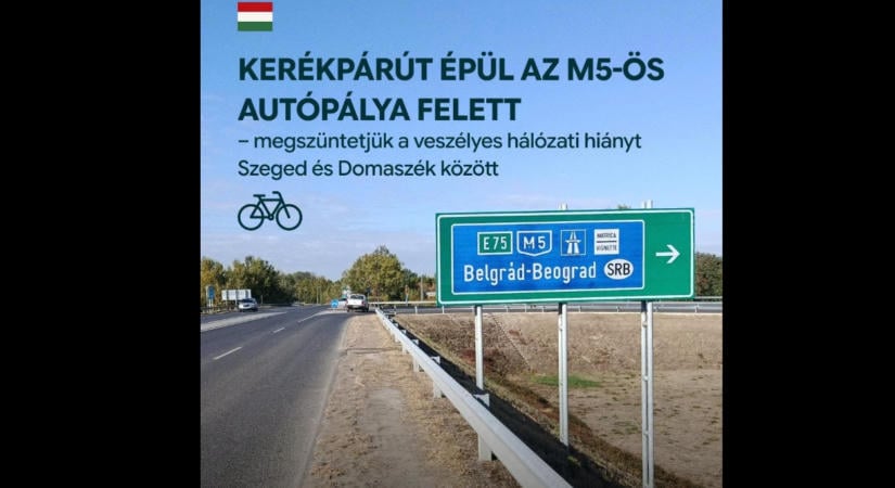 Változik a prioritás – hiányzó kerékpárút-szakaszt építenek meg Szeged és Domaszék között