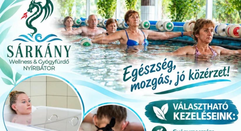 Egészség, mozgás, jó közérzet, gyógykezelések széles választéka a nyírbátori Sárkányfürdőben